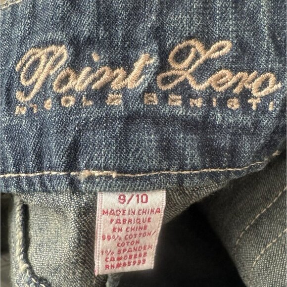 point Zero short Denim jean skirt boho size 9/10 embroidered with pearls BOHO - Picture 10 of 11